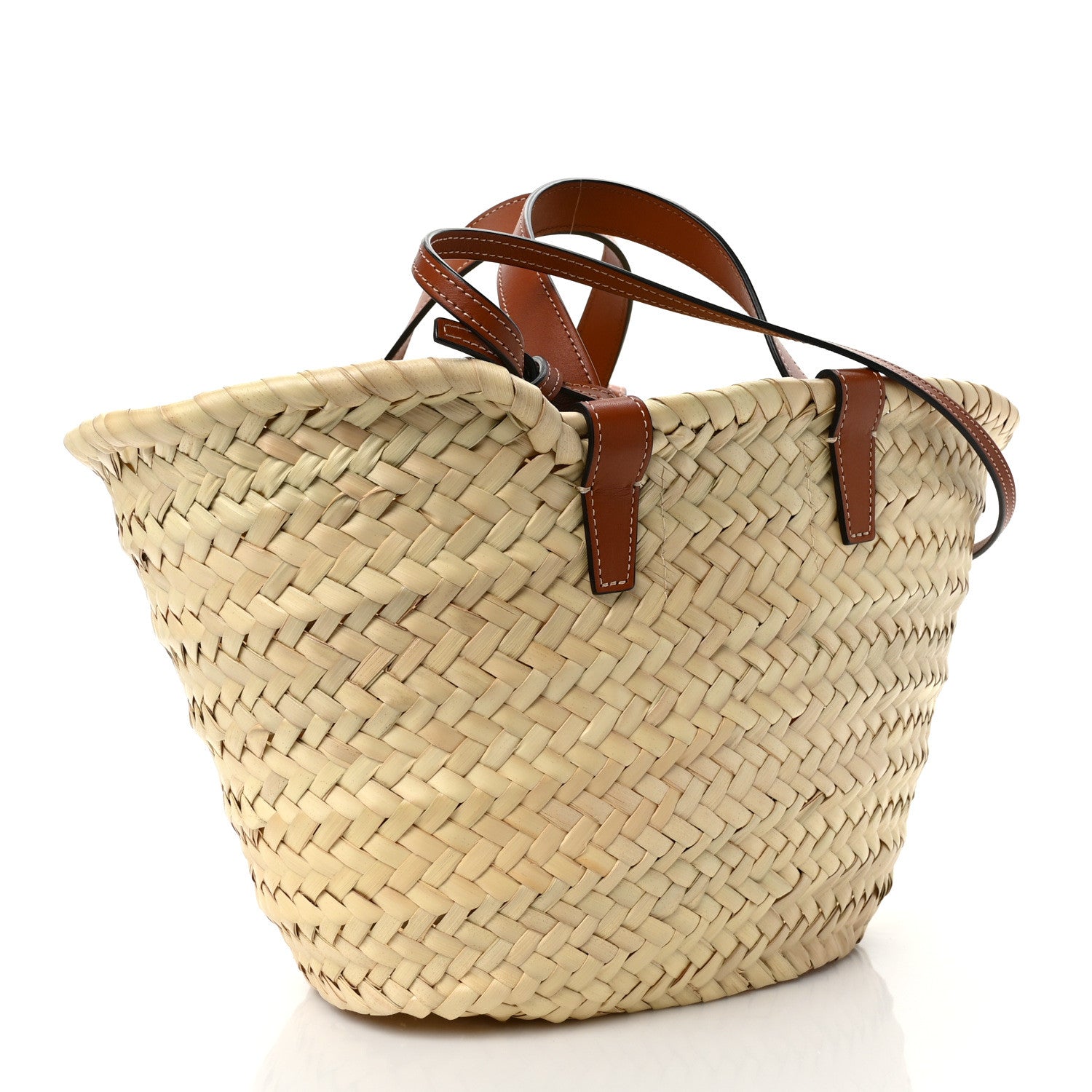 Celine Raffia Calfskin Triomphe Teen Panier Tan 3 of 8