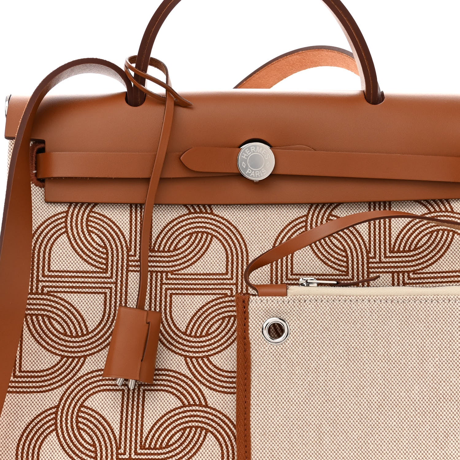 Hermes H Plume Canvas Vache Hunter Circuit 24 Herbag Zip Retourne 31 Fauve Ecru Beige 7 of 10