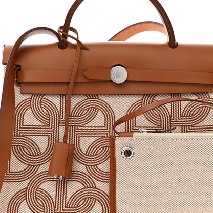Hermes H Plume Canvas Vache Hunter Circuit 24 Herbag Zip Retourne 31 Fauve Ecru Beige 7 of 10