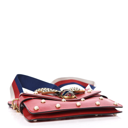 Gucci Nappa Pearl Studded Mini Queen Margaret Broadway Shoulder Bag Hibiscus Red 4 of 14