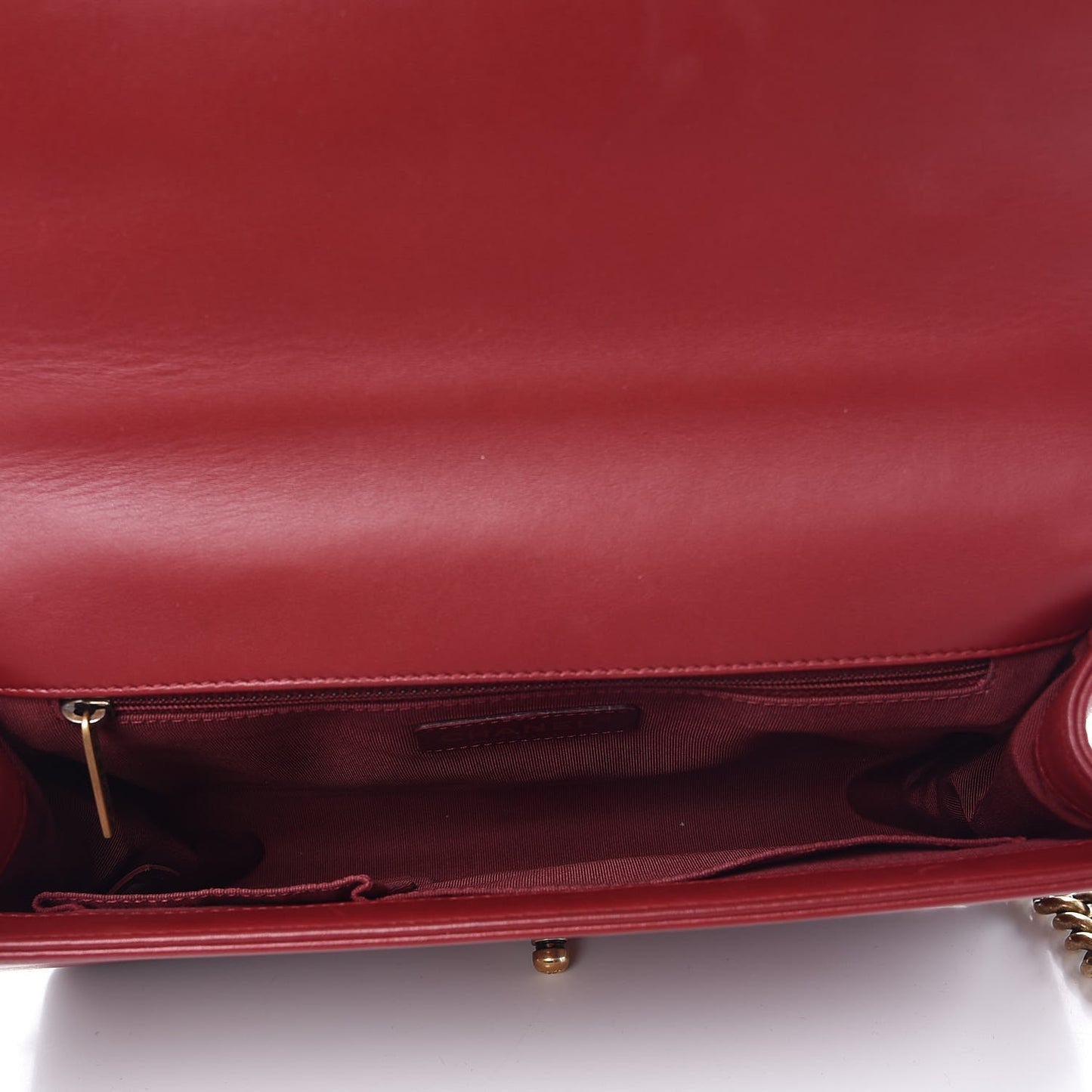 Lambskin Quilted New Medium Boy Flap Dark Red