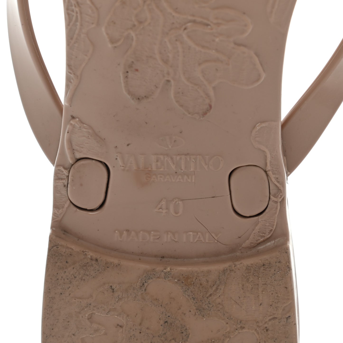 PVC Jelly Rockstud Bow Thong Sandals 40 Poudre