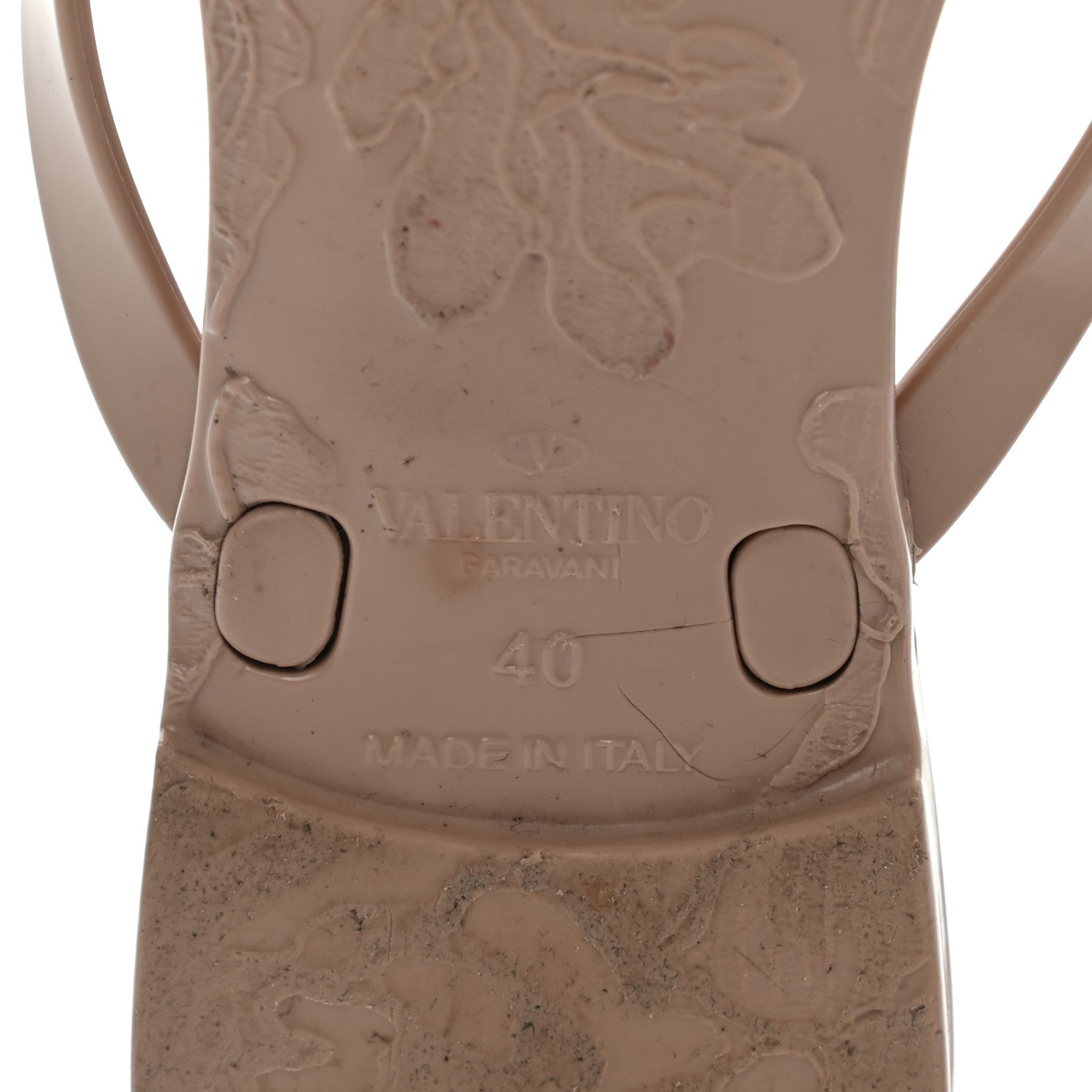 Valentino Garavani PVC Jelly Rockstud Bow Thong Sandals 40 Poudre 6 of 7