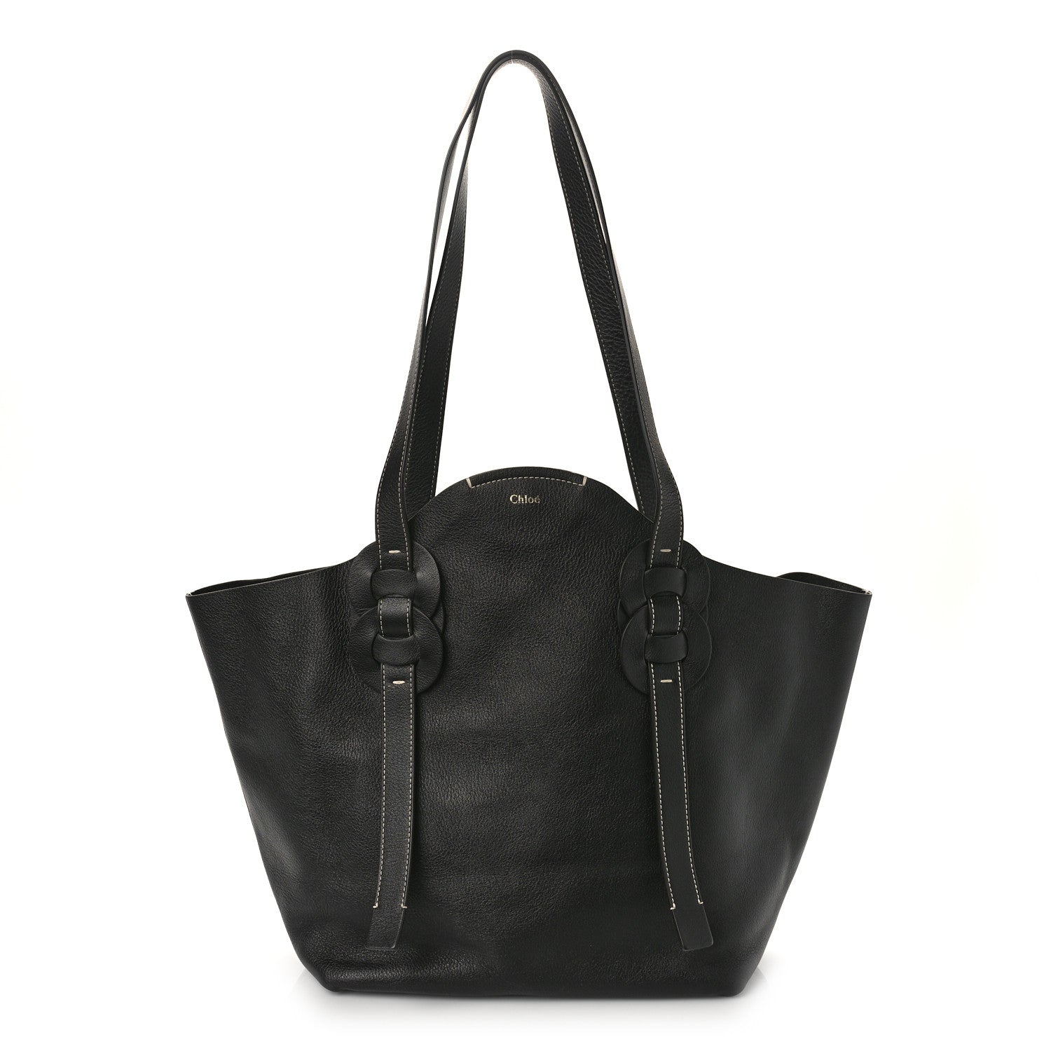 Chloe Small Grain Smooth Calfskin Medium Darryl Tote Black 1 of 8