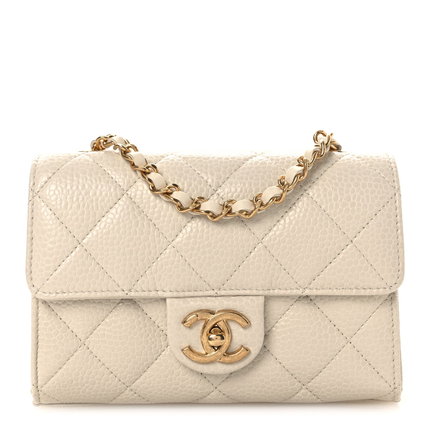 Chanel Caviar Quilted Mini Flap Bag Light Beige 1 of 13