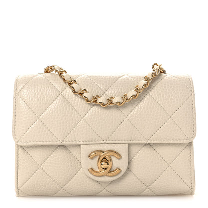 Chanel Caviar Quilted Mini Flap Bag Light Beige 1 of 13