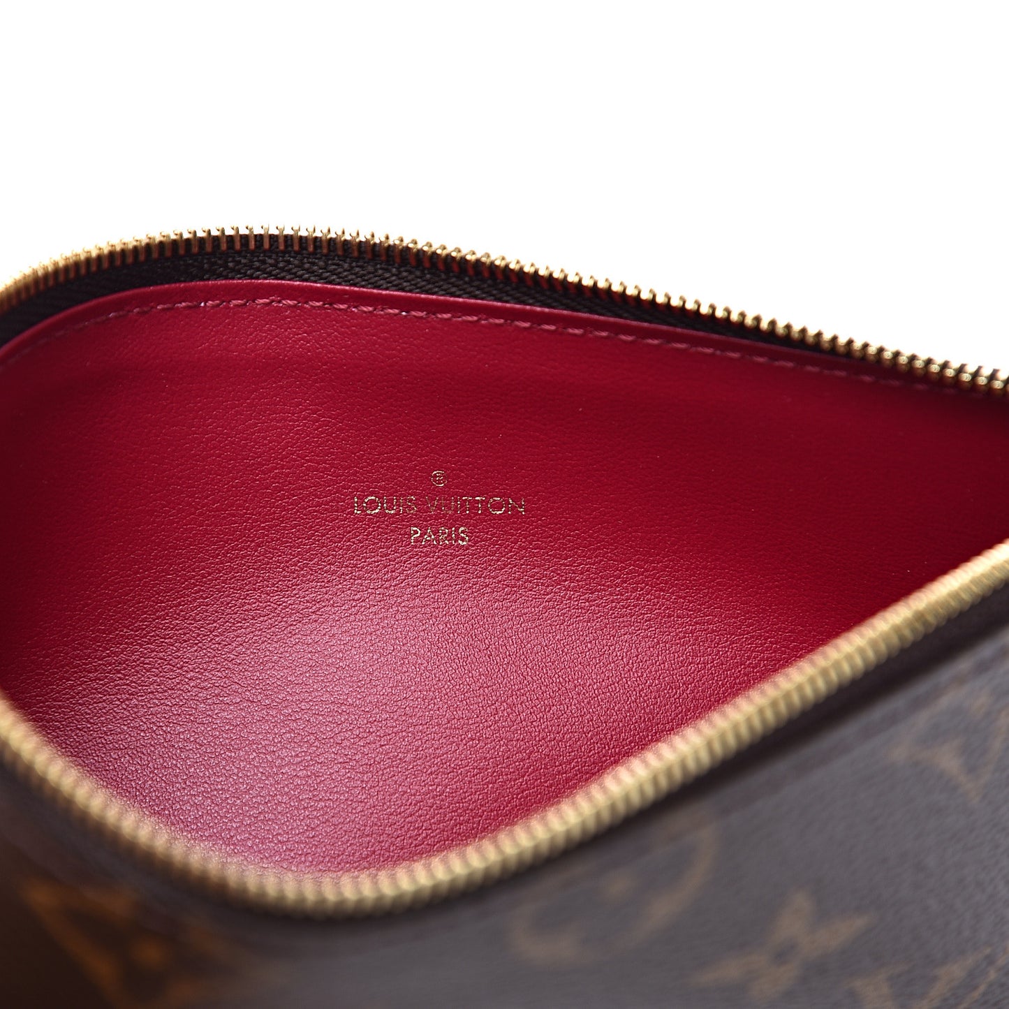 Monogram Felicie Chain Wallet Zippered Insert Fuchsia