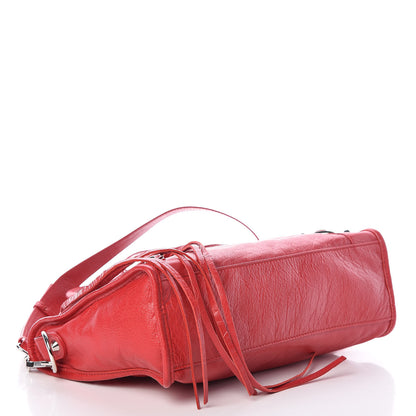 Balenciaga Agneau Arena Classic Silver Hardware S City Logo Strap Rouge Cardinal Black 5 of 10