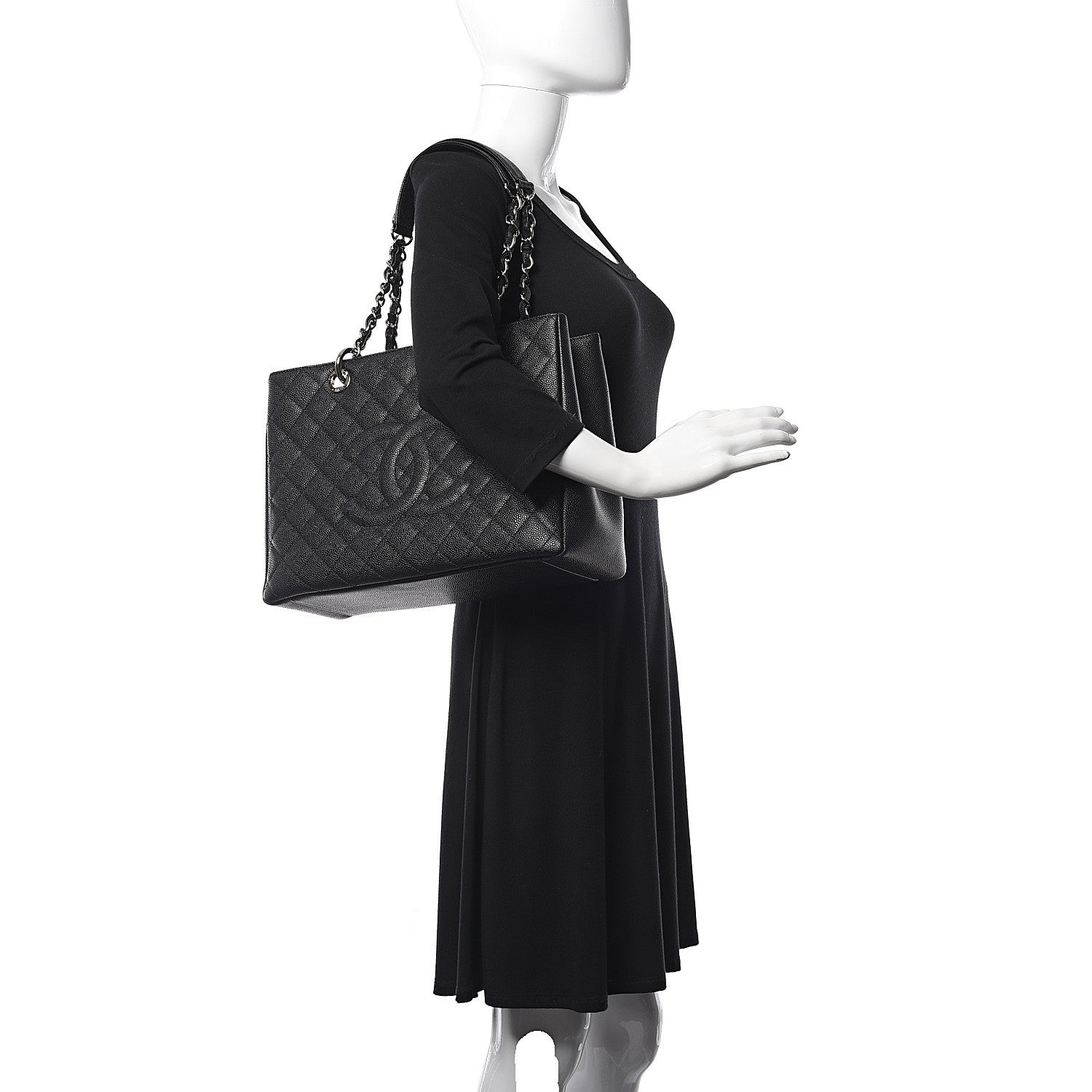 Chanel Caviar Quilted Grand Shopping Tote GST Black 2 of 11