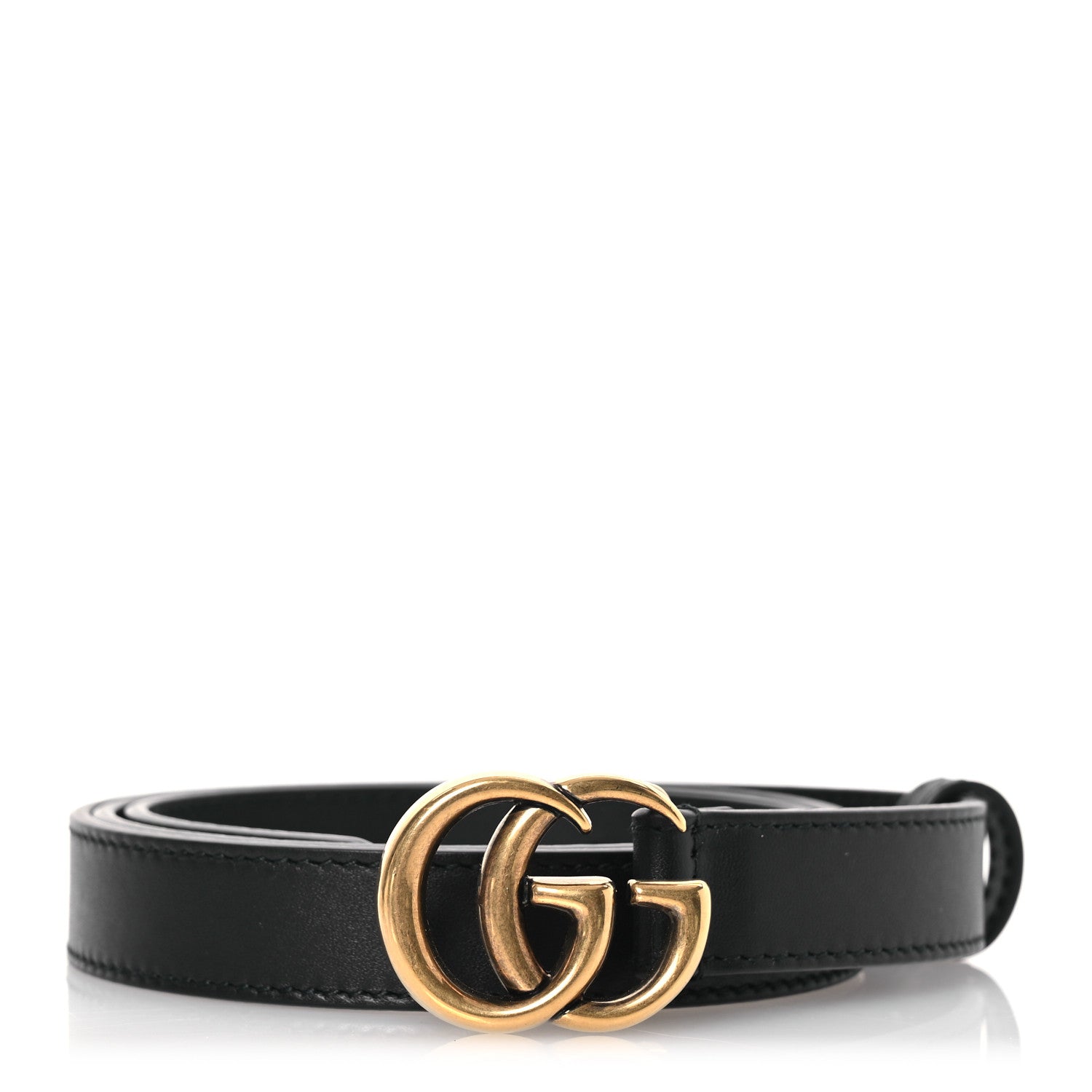 Gucci Calfskin Double G 20mm Belt 80 32 Black 1 of 5