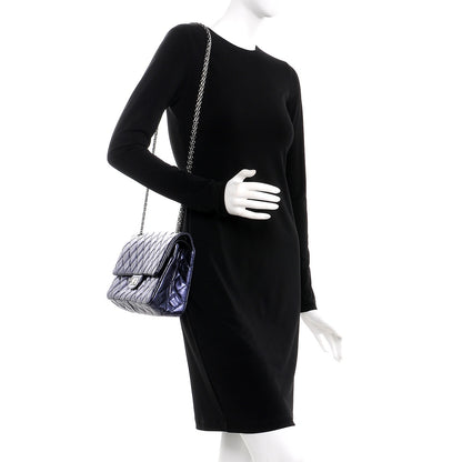 Chanel Metallic Calfskin Quilted 2.55 Reissue 226 Flap Dark Navy Blue 2 of 10