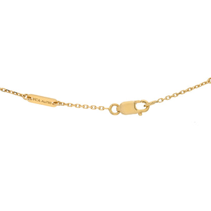 Van Cleef & Arpels 18K Yellow Gold Mother of Pearl Sweet Alhambra Butterfly Pendant Necklace 3 of 3