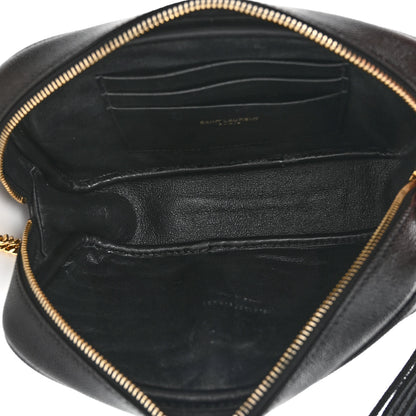 Saint Laurent Grain De Poudre Matelasse Monogram Mini Lou Camera Bag Black 5 of 9