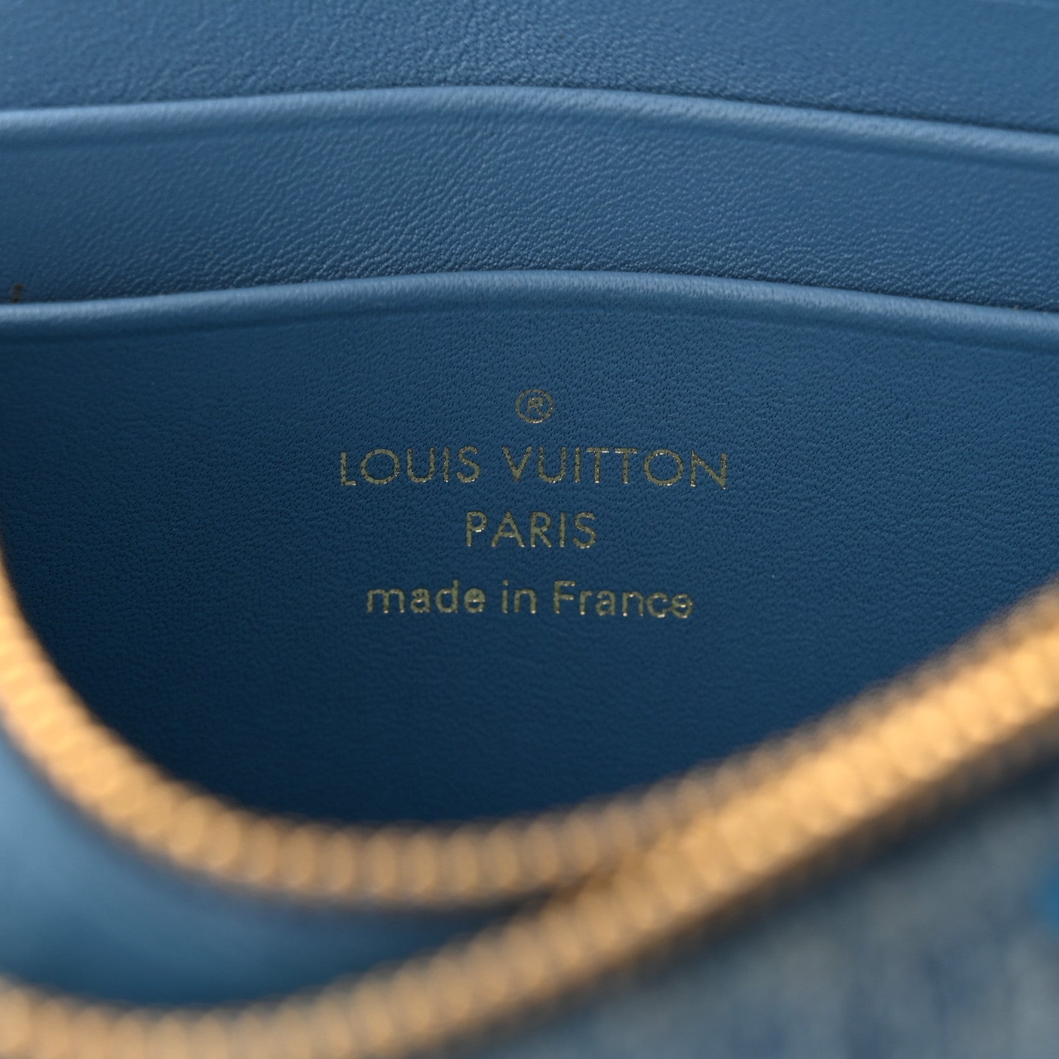 Louis Vuitton Embroidered Monogram Denim New Wave Chain Pochette Blue 6 of 10