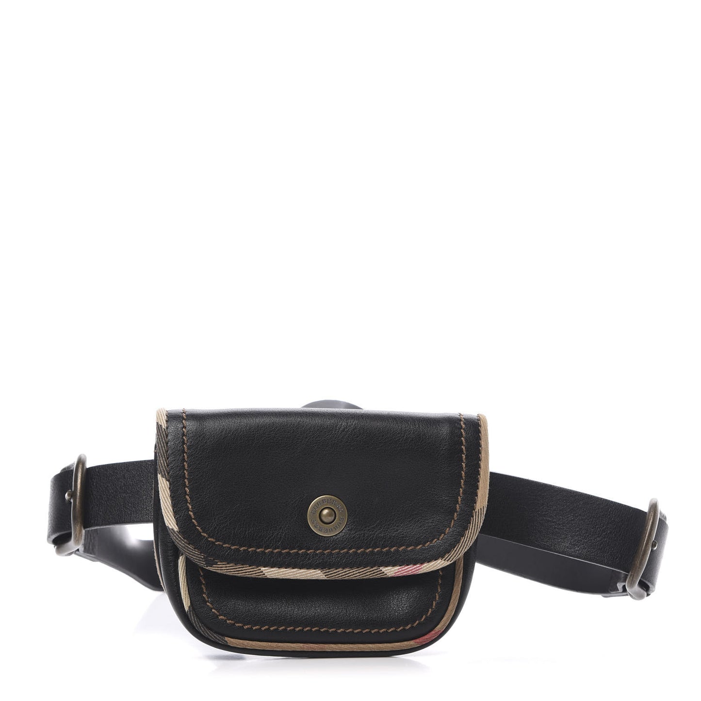 Calfskin Nova Check Small Bum Bag Black
