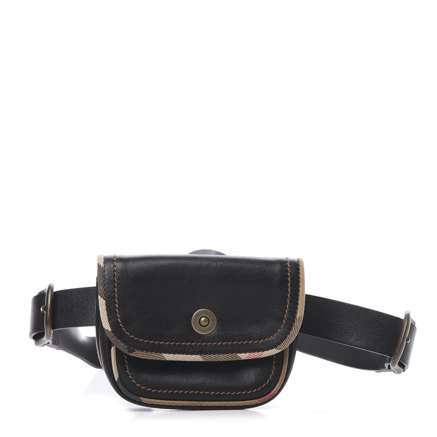 Burberry Calfskin Nova Check Small Bum Bag Black 1 of 12