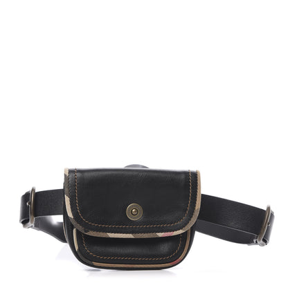 Burberry Calfskin Nova Check Small Bum Bag Black 1 of 12