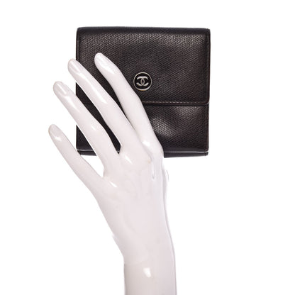 Chanel Grained Calfskin CC Button Compact Wallet Dark Brown 2 of 17
