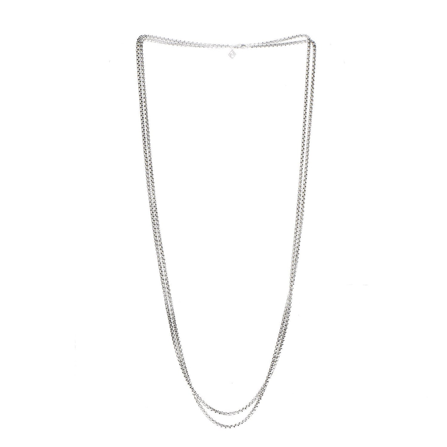 Sterling Silver 14K Yellow Gold 3.6mm Medium Box Chain Necklace 72"