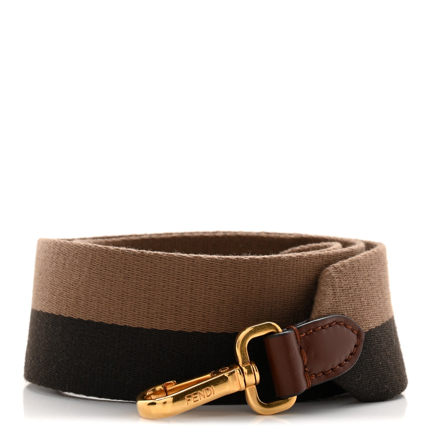 Fendi Canvas Vitello King Bi-Color Baguette Strap Beige 1 of 3