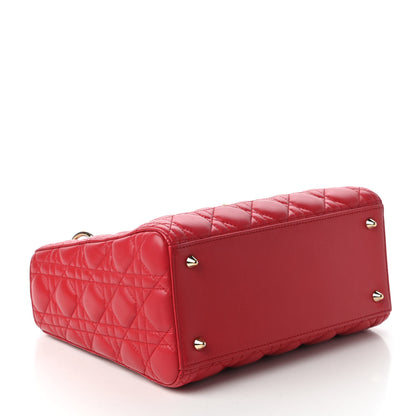 Christian Dior Lambskin Cannage Medium Lady Dior Red 4 of 10