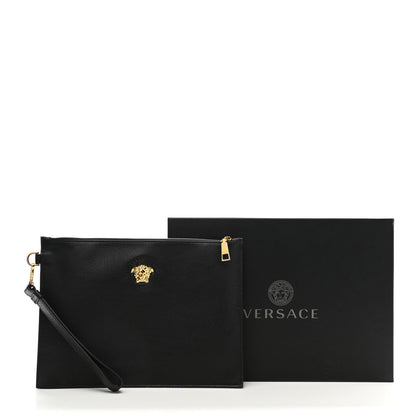 Versace Grained Calfskin La Medusa Pouch Black 7 of 7