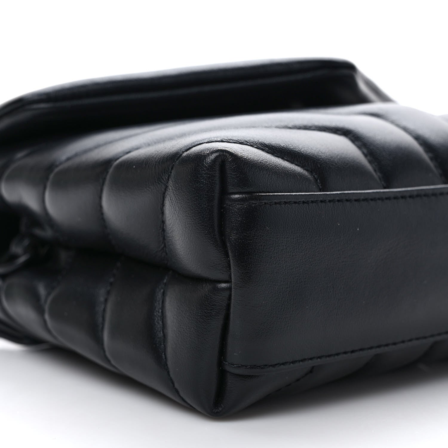 Saint Laurent Calfskin Y Quilted Monogram Monochrome Toy Loulou Crossbody Bag Black 7 of 8