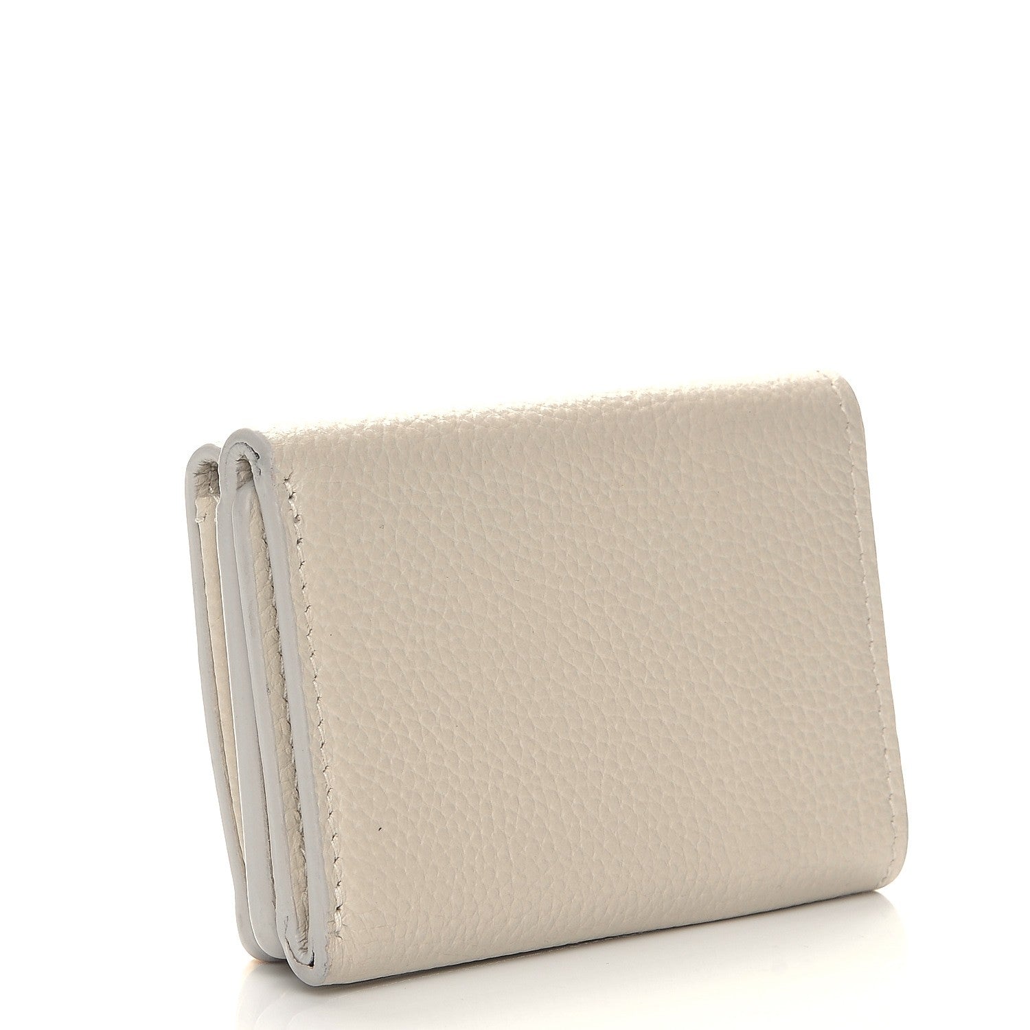 Balenciaga Grained Calfskin Agneau Arena Classic Gold Hardware Mini Wallet Beige 3 of 9