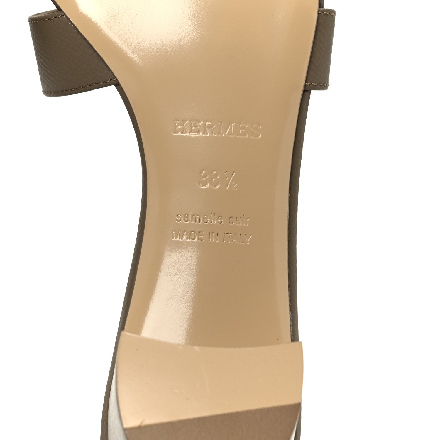 Hermes Epsom Oasis Sandals 38.5 Etoupe 8 of 10