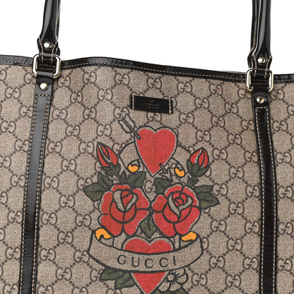 Gucci GG Plus Monogram Tattoo Heart Medium Joy Tote Dark Brown 7 of 14