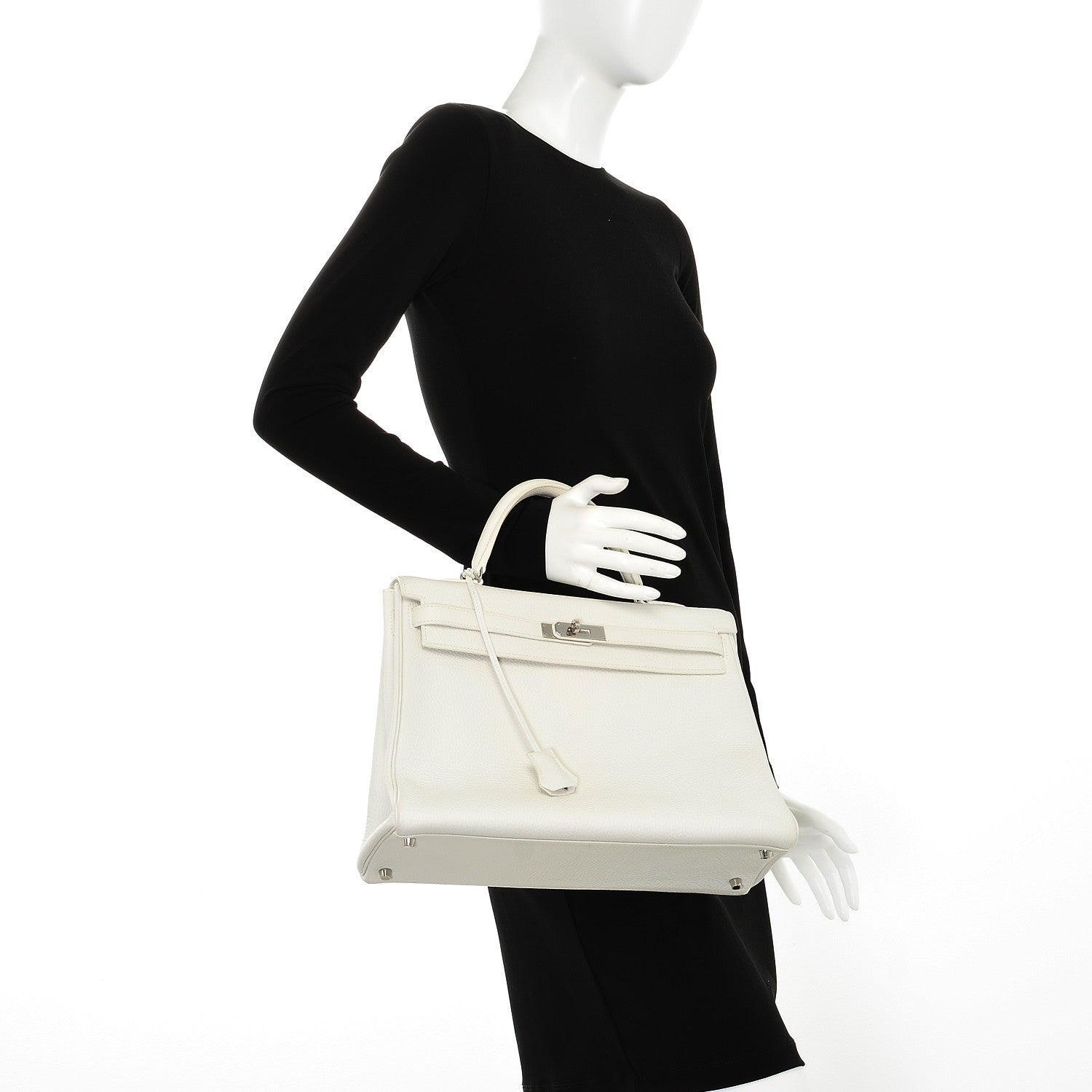 Hermes Taurillon Clemence Kelly Retourne 35 White 2 of 26