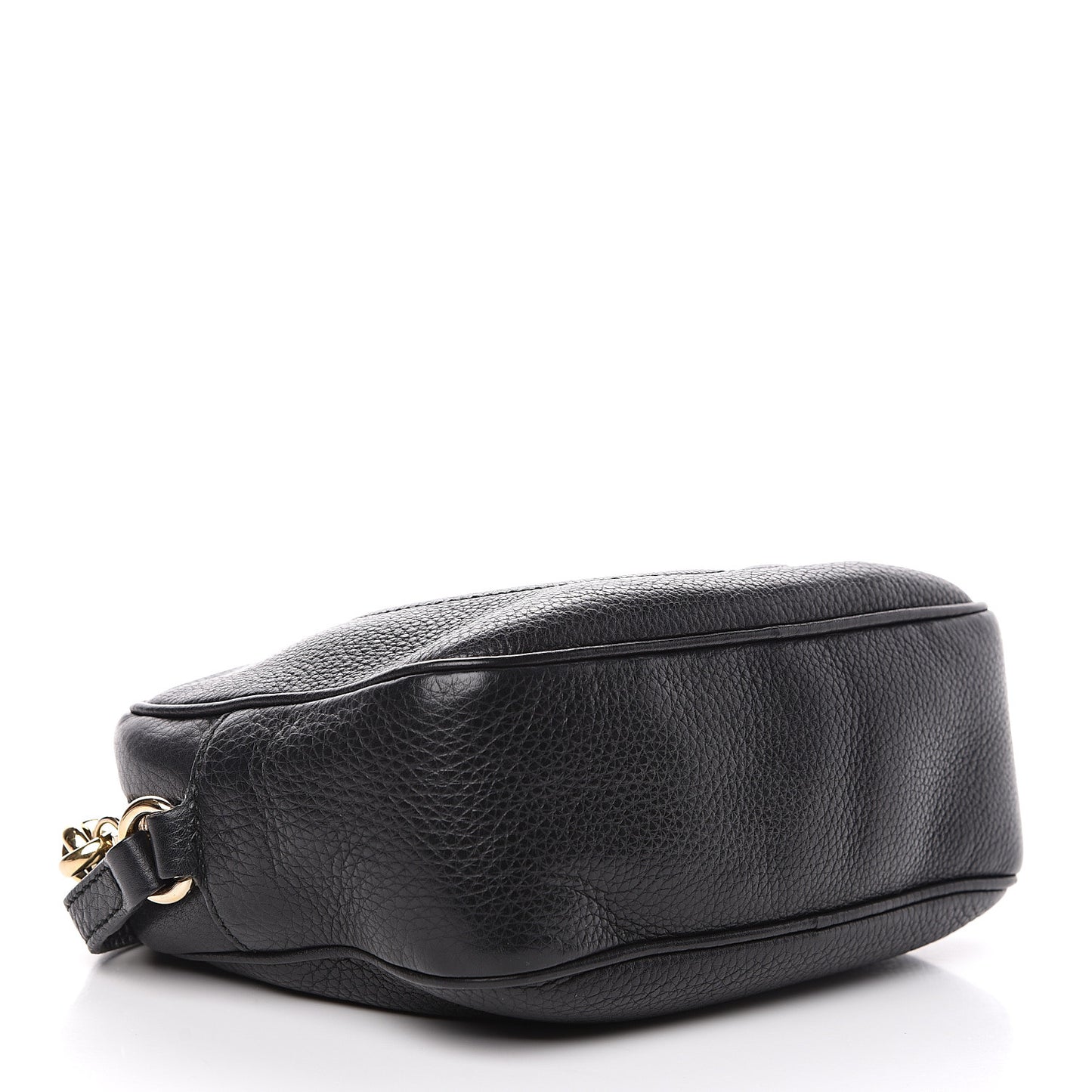 Pebbled Calfskin Small Soho Disco Bag Black