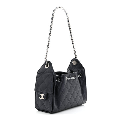 Chanel Metallic Caviar Quilted Mini Chanel 25 Handbag Dark Blue 3 of 11