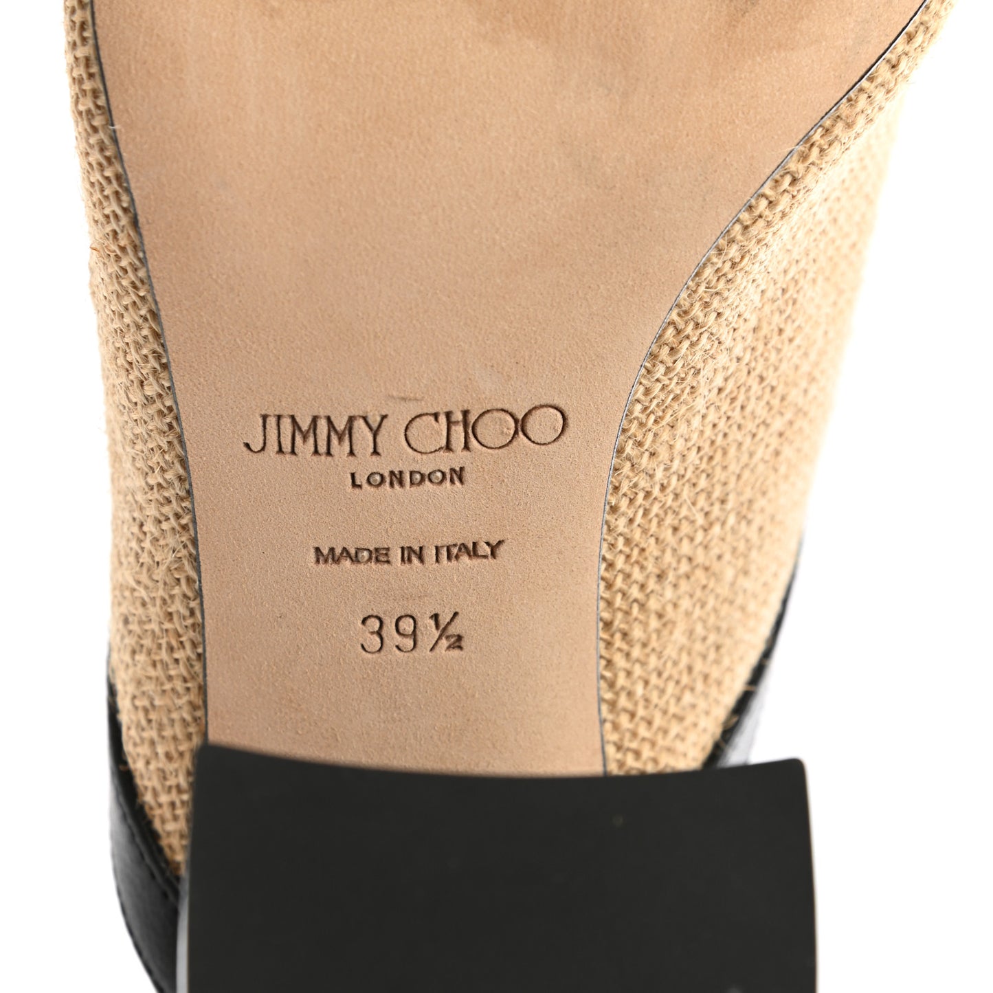 Woven Jute Joud 85 Mule Sandals 39.5 Natural Black