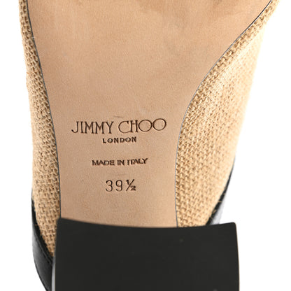 Jimmy Choo Woven Jute Joud 85 Mule Sandals 39.5 Natural Black 6 of 7