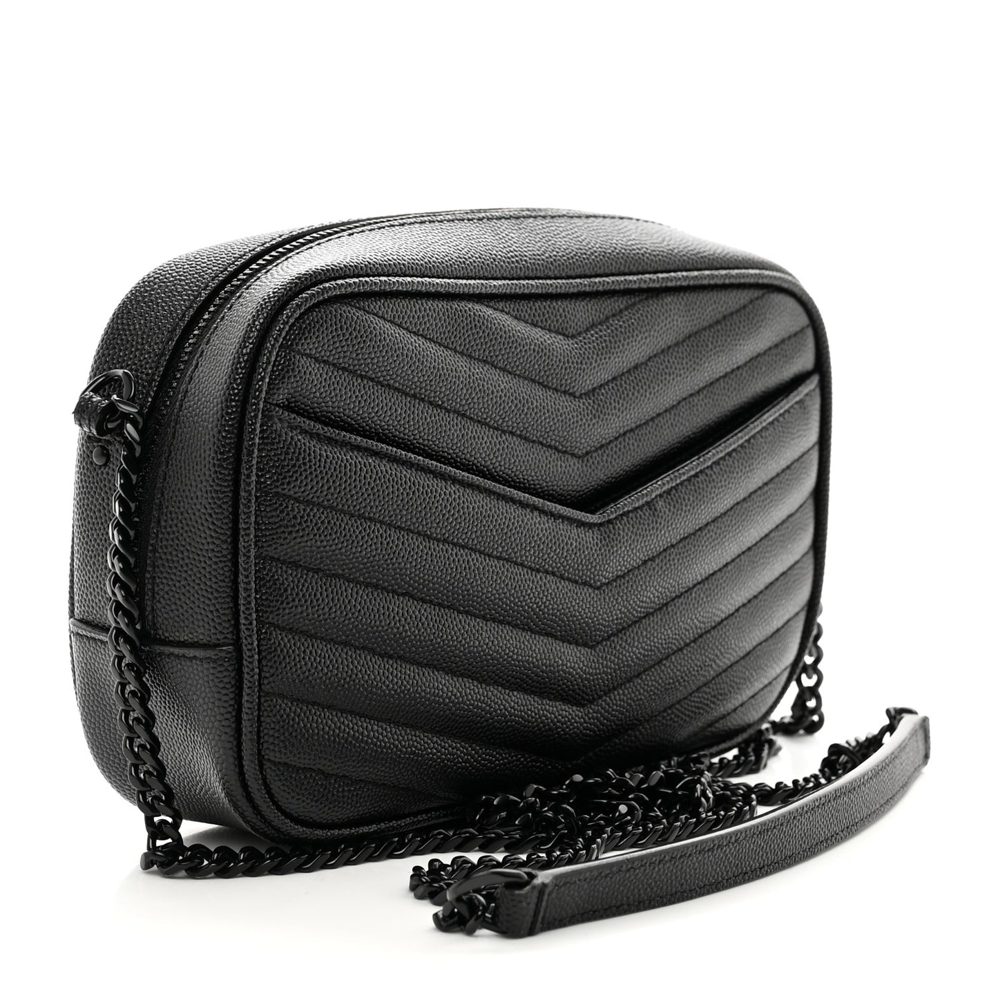 Grain De Poudre Matelasse Monochrome Monogram Mini Lou Camera Bag Black