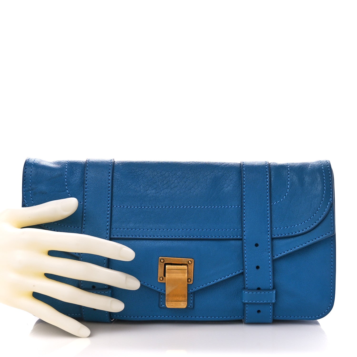 Proenza Schouler Lambskin PS1 Pochette Clutch Blue 2 of 14