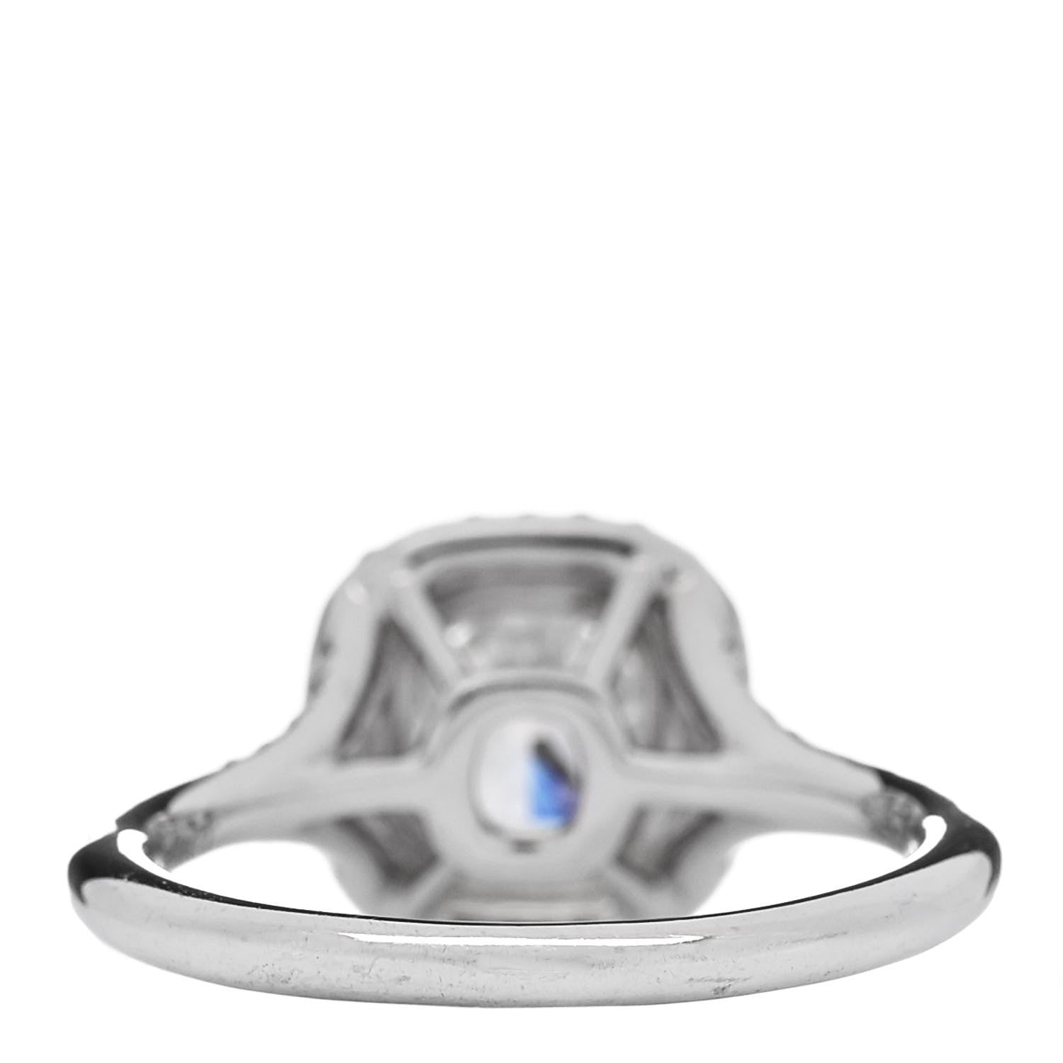 Tiffany Platinum Diamond .71ct Soleste Cushion Cut Double Halo Engagement Ring 48 4.5 4 of 7
