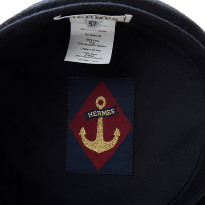 Hermes Wool Beret 57 Blue 9 of 10