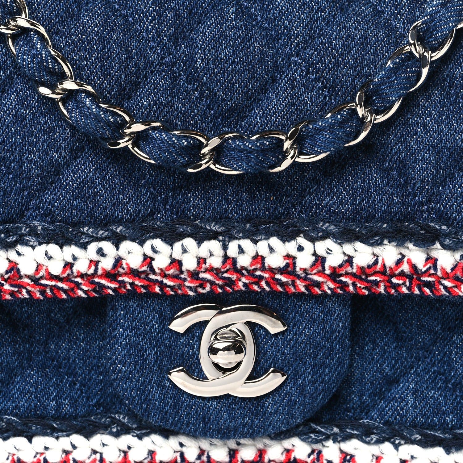 Chanel Denim Braided Mini Rectangular Flap Bag Blue 8 of 11