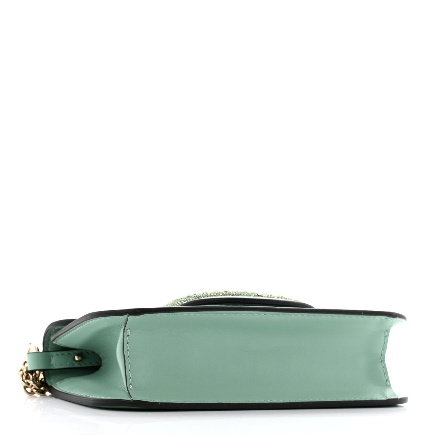 Calfskin Crystal Vlogo Loco Shoulder Bag Morning Dew