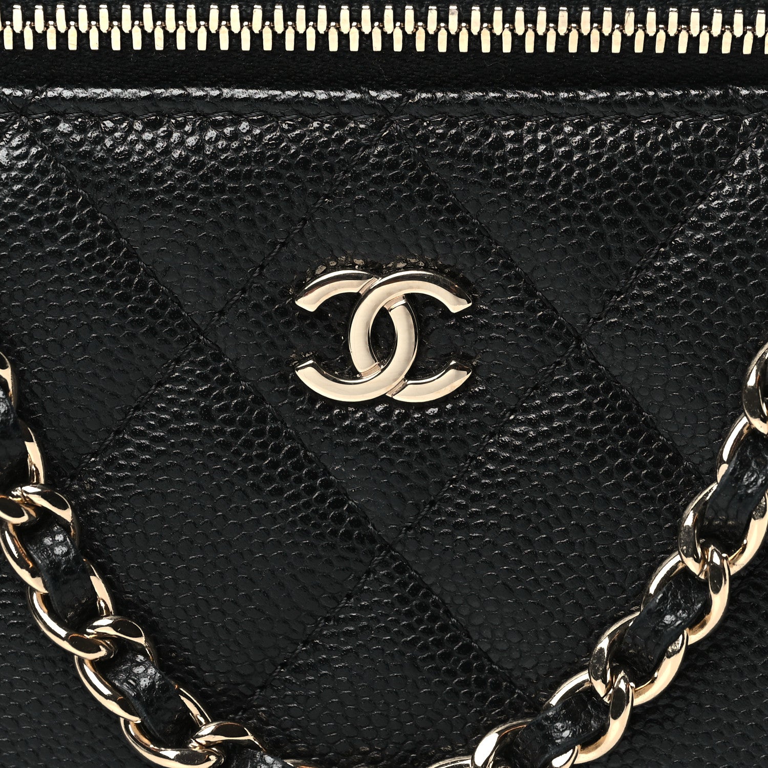 Chanel Caviar Quilted Small Vanity Case With Chain Black 8 of 11