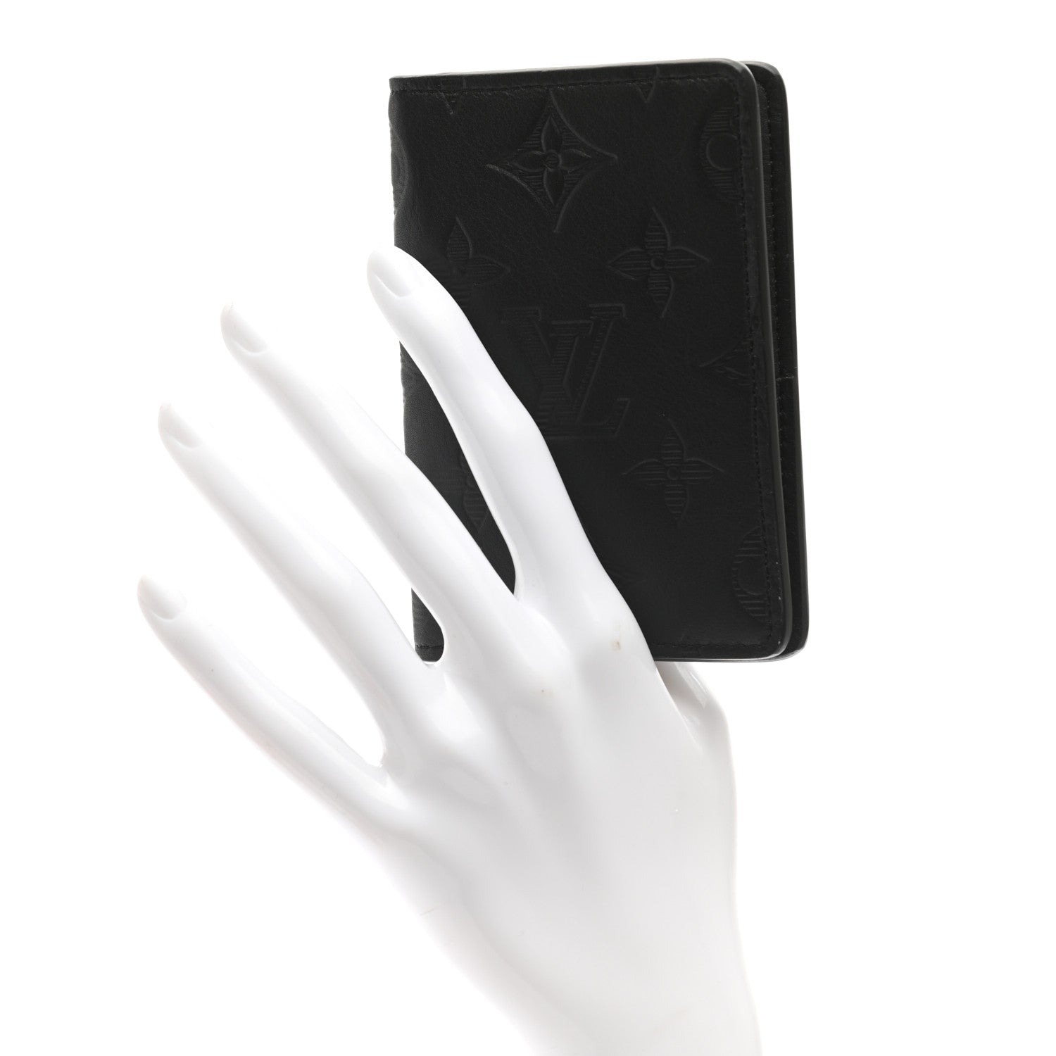 Louis Vuitton Calfskin Monogram Shadow Pocket Organizer Black 2 of 6