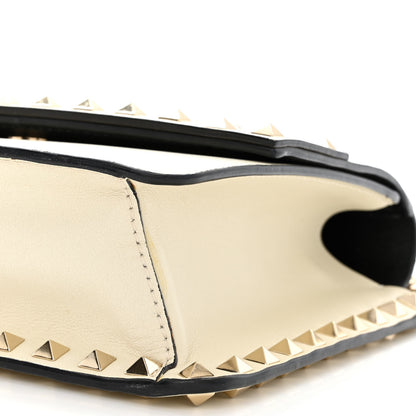 Valentino Garavani Grained Calfskin Small Rockstud Flap Crossbody Bag Light Ivory 10 of 14