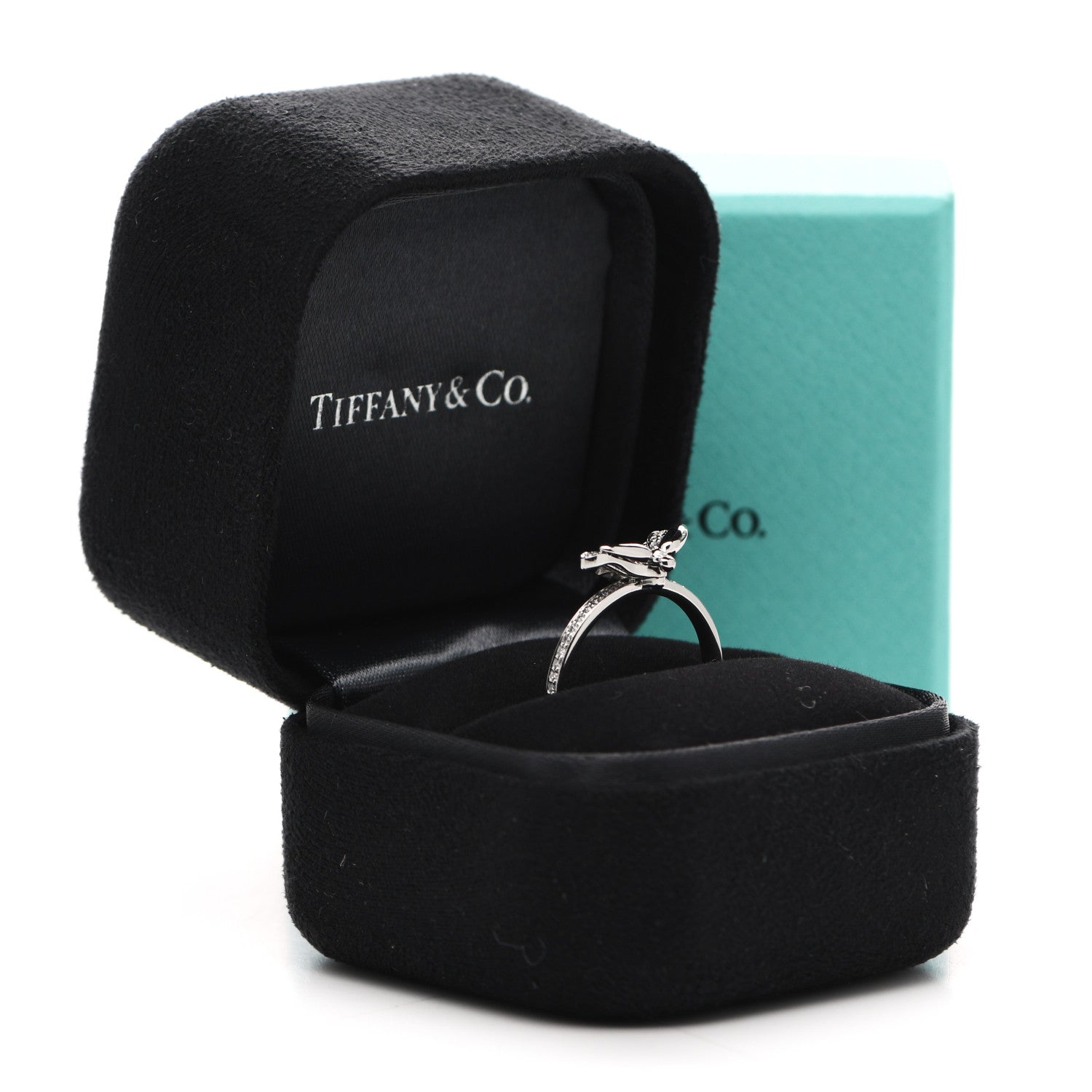 Tiffany Platinum Diamond Rubellite Paper Flowers Firefly Ring 52 6 7 of 7