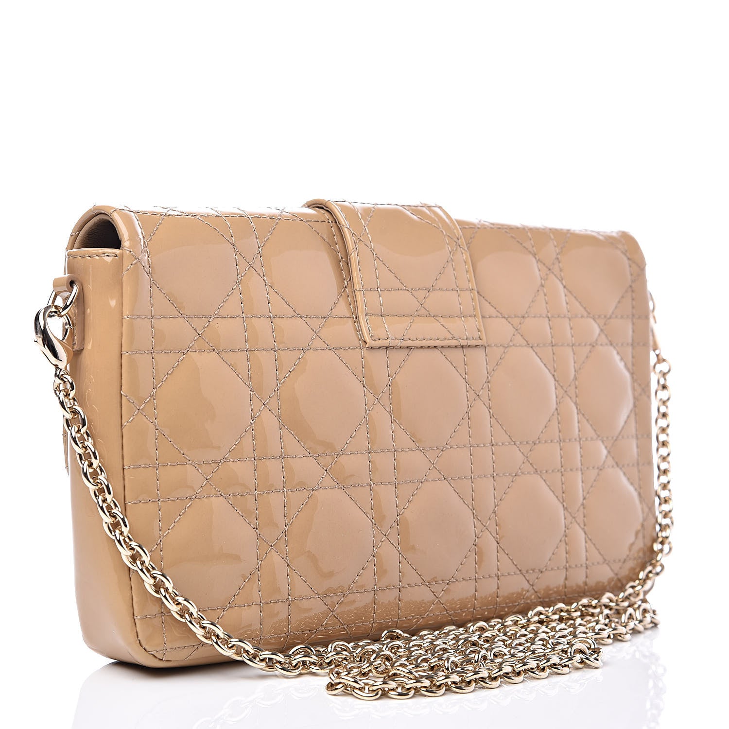 Christian Dior Patent Cannage New Lock Pouch Beige 3 of 11