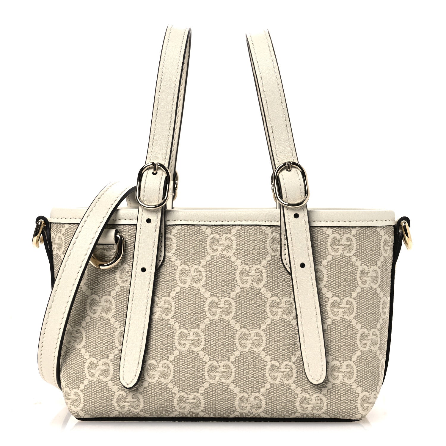 Gucci GG Supreme Monogram Emblem Mini Bag Beige Mystic White 1 of 10