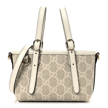 Gucci GG Supreme Monogram Emblem Mini Bag Beige Mystic White 1 of 10