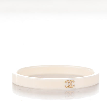 Chanel Resin Metal CC Bangle White 3 of 4