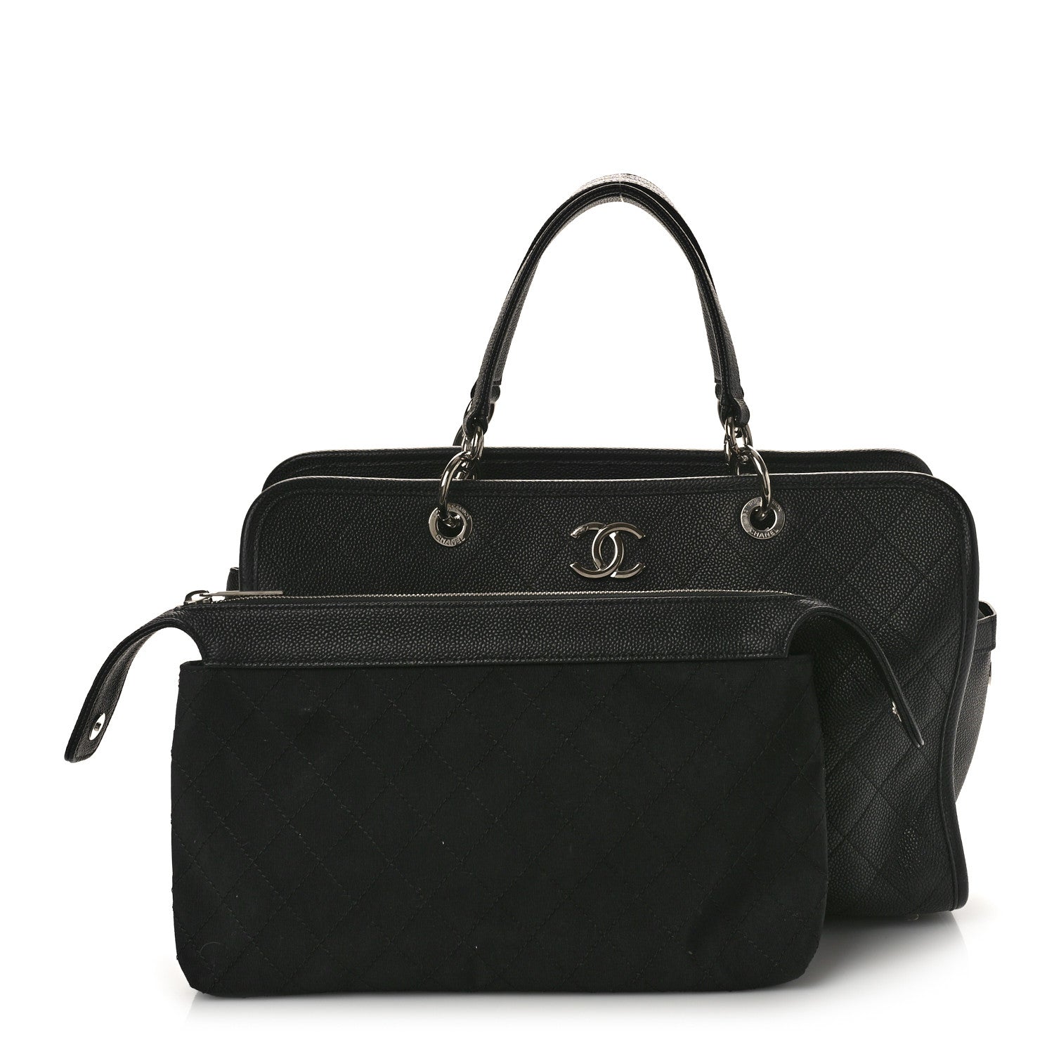 Chanel Caviar Stitched Shopping Tote Black 3 of 12